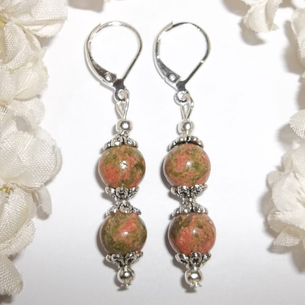 Earrings Unakite Southwestern Style Jewelry 4632